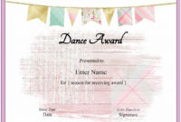 Free Dance Certificate Template Customizable And With Ballet Certificate Templates