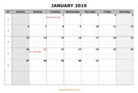 Free Download Printable Calendar 2019, Large Box Grid Throughout Blank One Month Calendar Template