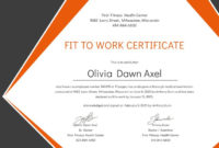 Free Medical Fitness Certificate Format | Certificate Pertaining To Physical Fitness Certificate Templates