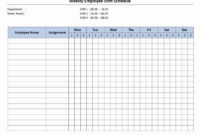 Free Monthly Work Schedule Template | Weekly Employee 8 Intended For Blank Monthly Work Schedule Template