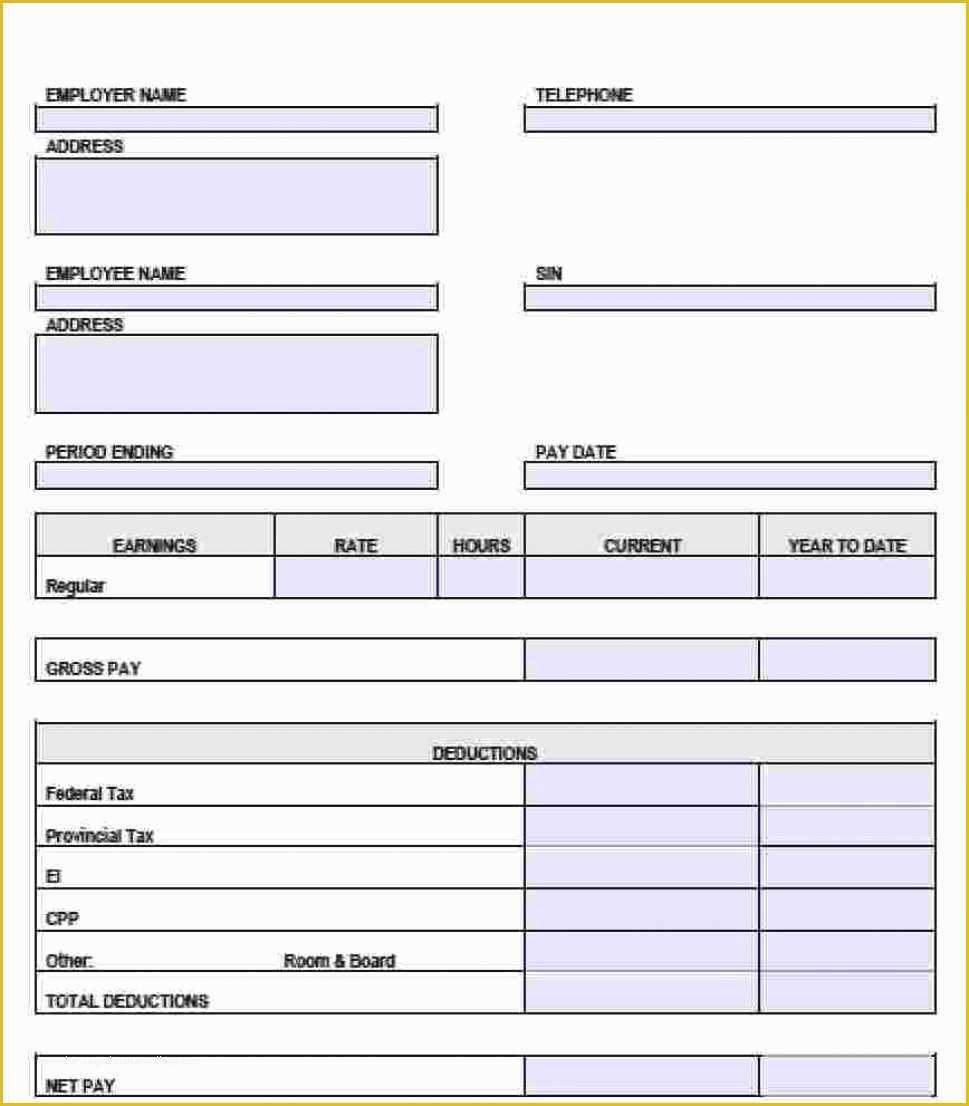 Free Pay Stub Template With Calculator Of Fresh Blank Regarding Blank Cheque Template Download Free