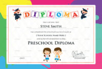 Free Preschool Diploma Certificate Template Preschool For Simple School Certificate Templates Free