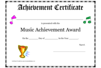 Free Printable Achievement Award Certificate Template Throughout Awesome Choir Certificate Template