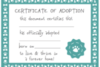 Free Printable Adoption Certificate Calep.midnightpig.co For Fascinating Blank Adoption Certificate Template