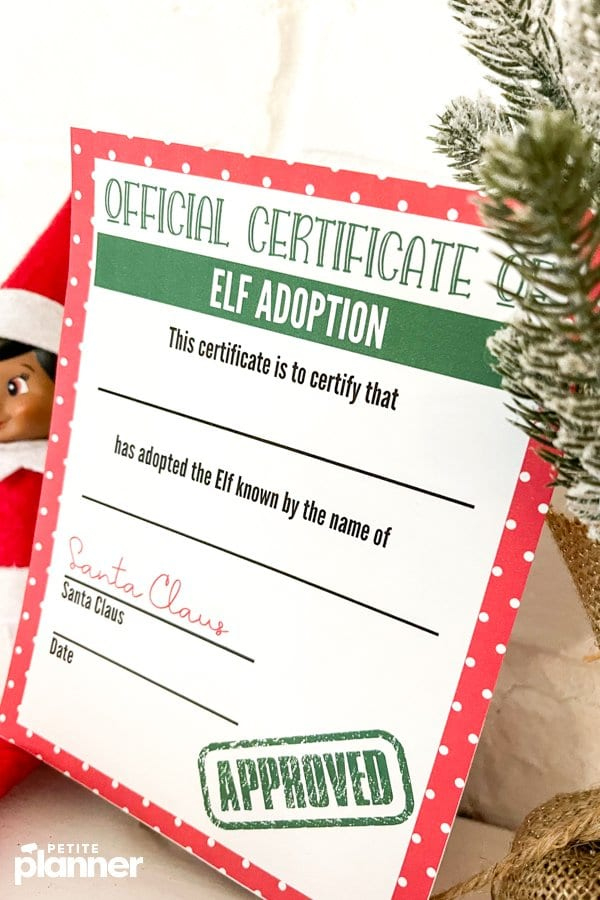 Free Printable Elf Adoption Certificate Adopt Your Elf Inside Elf Adoption Certificate Free Printable