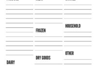 Free Printable Grocery List Template | Paper Trail Design In Blank Grocery Shopping List Template
