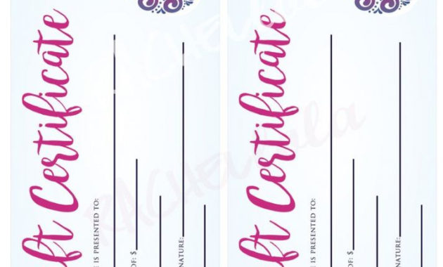 Free Printable Nail Salon Gift Certificate Template Inside Salon Gift Certificate