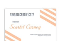 Free Printable Peach Minimalist Award Certificate Template Throughout Simple Piano Certificate Template Free Printable