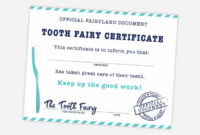 Free Printable Tooth Fairy Certificate, Receipt, Envelope Within Fresh Free Tooth Fairy Certificate Template