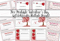 Free Printable Valentine'S Day Gift Certificates: 5 With Regard To Fascinating Valentine Gift Certificate Template