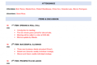 Free Sales Meeting Agenda Template | Sample Pdf | Word In Sample Sales Meeting Agenda Template