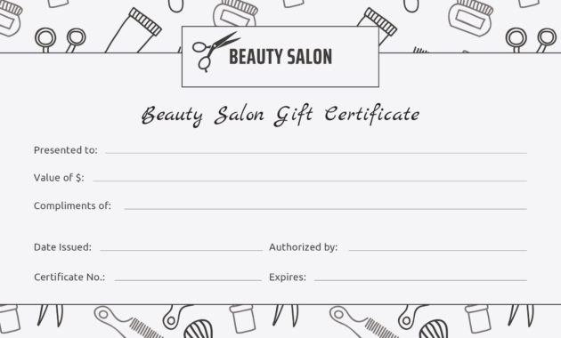 Free Salon Gift Certificate Template In Adobe Illustrator In Gift Certificate Template Publisher