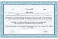 Free Stock Certificate Online Generator With Llc Within Awesome Stock Certificate Template Word