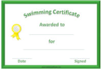 Free Swimming Certificate Templates | Certificate Throughout Swimming Certificate Templates Free