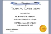 Free Training Completion Certificate Templates | Best Intended For Fresh Training Certificate Template Word Format