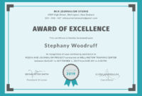 Free Training Excellence Award Certificate Template In Regarding Fresh Template For Certificate Of Award