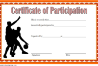 Free Youth Basketball Participation Certificate Template Intended For Fresh Netball Participation Certificate Editable Templates