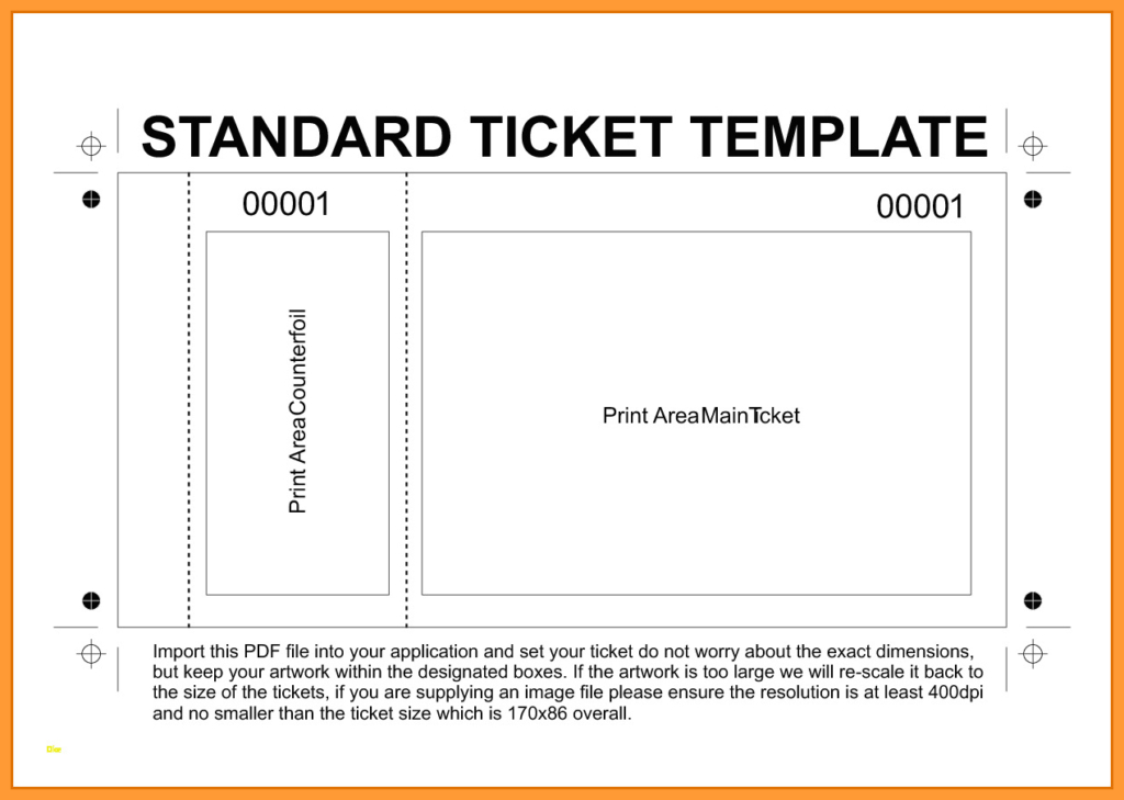 Fundraising Tickets Printables Dalep.midnightpig.co In In Fresh Blank Admission Ticket Template