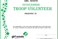 Girl Scout Outstanding Troop Volunteer Certificate | Etsy Throughout Fresh Outstanding Volunteer Certificate Template