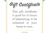 Give Them A Date Night: Free Babysitting | Gift Pertaining To Free Babysitting Certificate Template