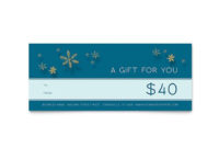 Golden Snowflakes Gift Certificate Template Word In Gift Certificate Template Publisher