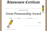 Great Penmanship Award Certificate Template Download With Fantastic Handwriting Award Certificate Printable