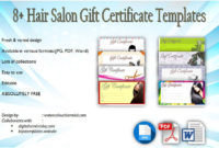 Hair Salon Gift Certificate Template Free (8 Choices Within New Salon Gift Certificate