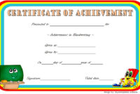 Handwriting Award Certificate Printable 10+ Template Ideas In Fantastic Handwriting Award Certificate Printable