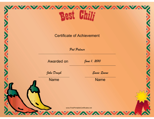 Honor The Winner Of A Chili Cookoff With This Printable Within Awesome Chili Cook Off Certificate Template