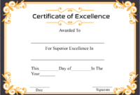 How To Create Certificate Of Excellence Template Free Inside Fresh Certificate Of Excellence Template Free Download