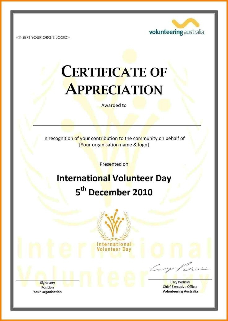 Ideas For Volunteer Award Certificate Template In Free Throughout Volunteer Of The Year Certificate Template