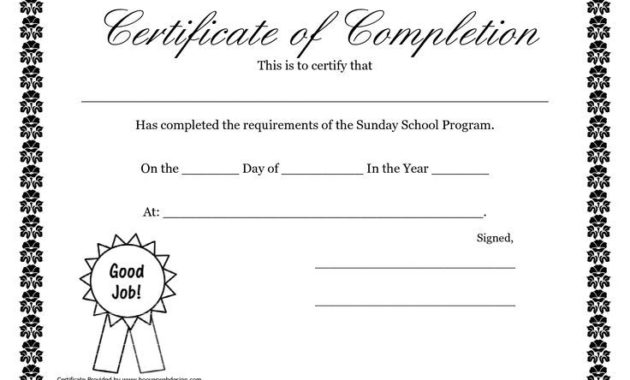 Image Result For Certificate Of Completion Template Free In Fresh Grade Promotion Certificate Template Printable