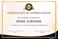 In Appreciation Certificate Templates Business With Regard To Certificate Of Appreciation Template Doc