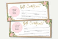 Kraft And Blush Gift Certificate Template Printable Gift Intended For Awesome Gift Certificate Log Template