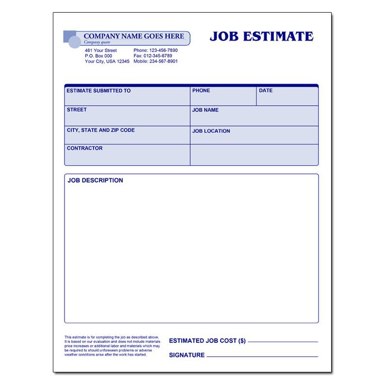 Landscaping Estimate Template | Shatterlion With Blank Estimate Form Template