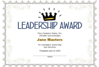 Leadership Award Certificate Template | Best Templates Ideas Pertaining To Awesome Leadership Award Certificate Template