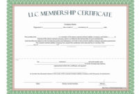 Llc Membership Certificate Free Template For New Member Regarding New New Member Certificate Template