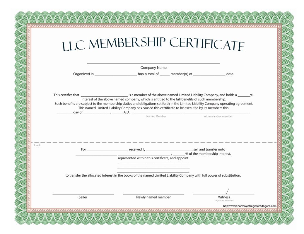 Llc Membership Certificate Free Template For New Member Regarding New New Member Certificate Template