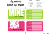 Luggage Tags Template | Luggage Tag Template, Label Within Regarding Blank Suitcase Template