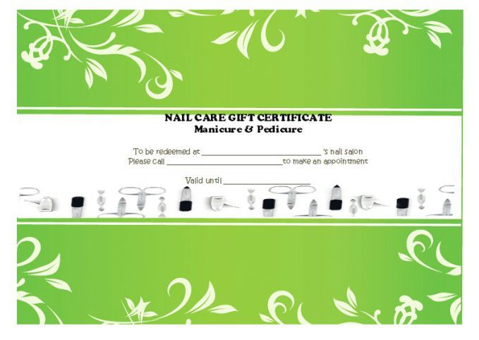 Manicure Pedicure Gift Certificates | Gift Certificate With Regard To Fantastic Free Printable Manicure Gift Certificate Template