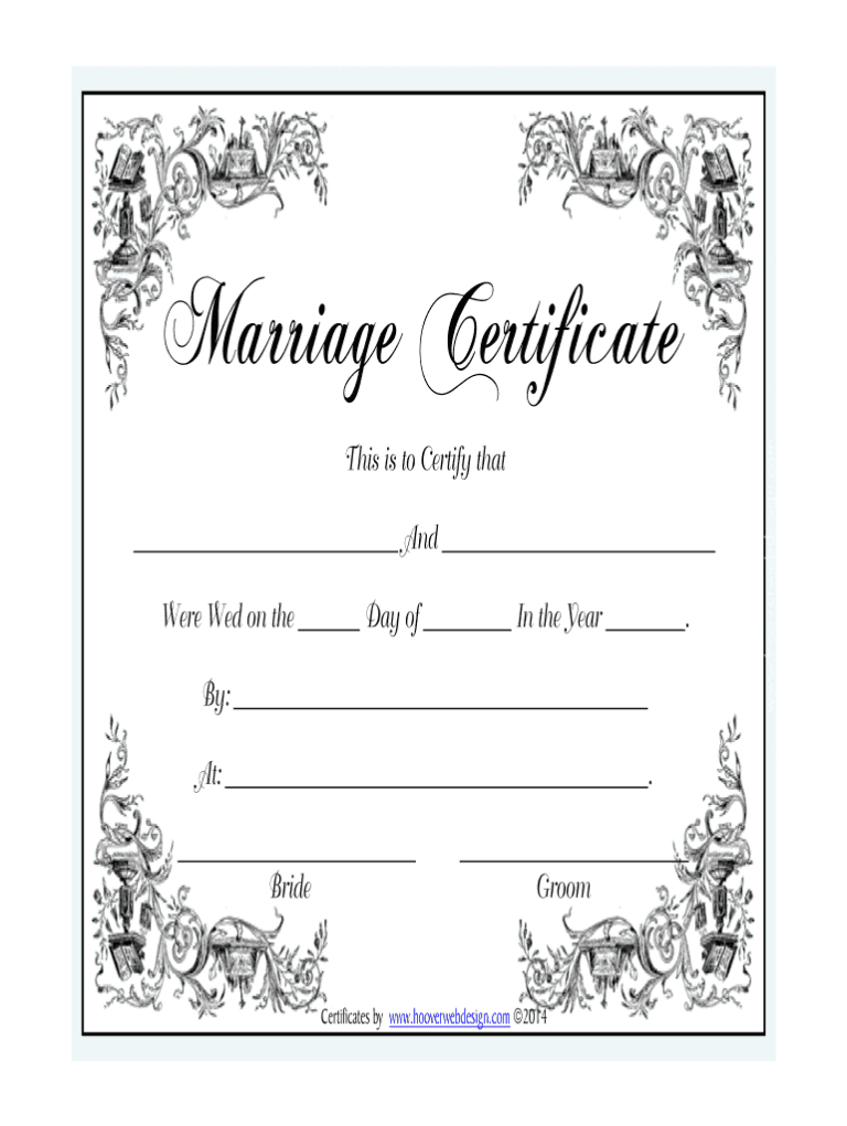 Marriage Certificate Fill Online, Printable, Fillable For Blank Marriage Certificate Template