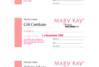 Mary Kay Gift Certificate Template Professional Template Within Fresh Mary Kay Gift Certificate Template