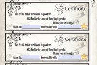 Mary Kay Star Certificates | New Star Gift Certificate Regarding Mary Kay Gift Certificate Template