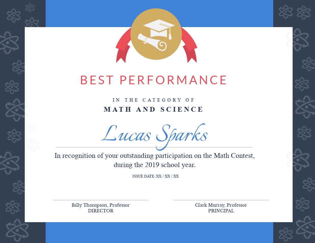 Math Contest Certificate Template Visme With Regard To Pertaining To Outstanding Performance Certificate Template