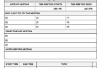 Meeting Agenda Template For Template For An Agenda For A Meeting