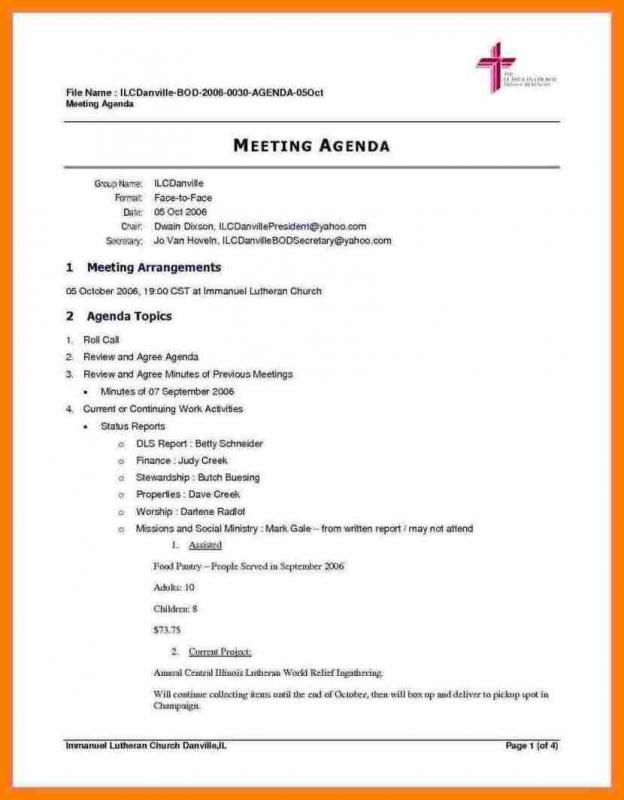 Meeting Itinerary Template | Shatterlion Within Awesome Agenda For Church Business Meeting