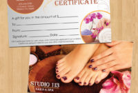Nail Salon Gift Certificate Design Graphic Design Pertaining To Nail Salon Gift Certificate Template