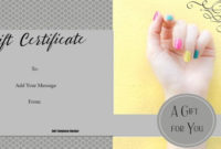 Nail Salon Gift Certificates Free Nail Salon Gift Pertaining To Fantastic Free Printable Manicure Gift Certificate Template