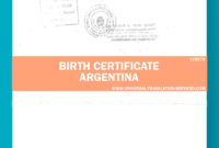 Order A Birth Certificate Translation Template From Argentina Pertaining To Birth Certificate Translation Template
