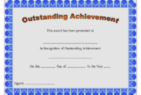 Outstanding Achievement Certificate Template Free Intended For Simple Outstanding Performance Certificate Template